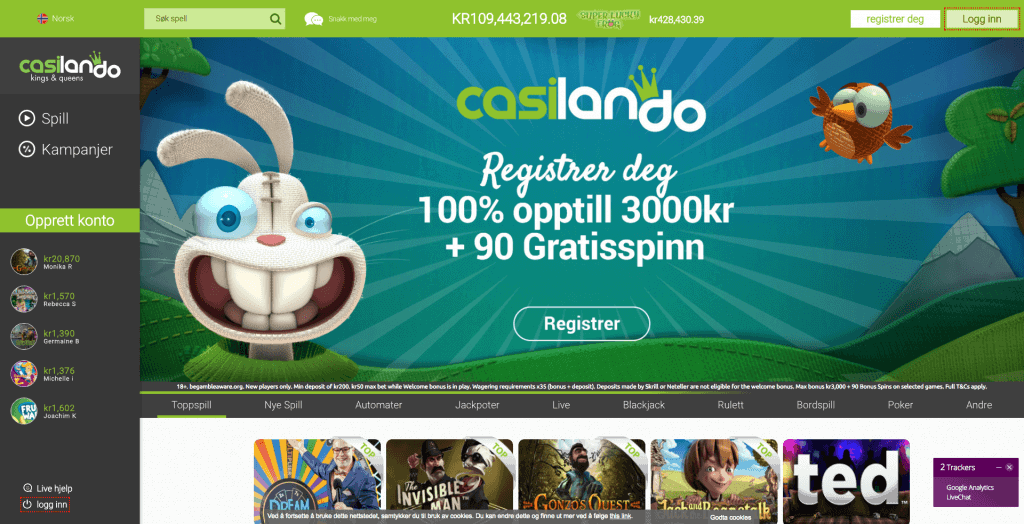 Casilando Casino 100 opptil 3000 kr Beste nettcasino bonus Casilando Casino 100 opptil 3000 kr Beste nettcasino bonus