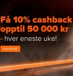 Få 10 prosent cashback hos Casino Winner
